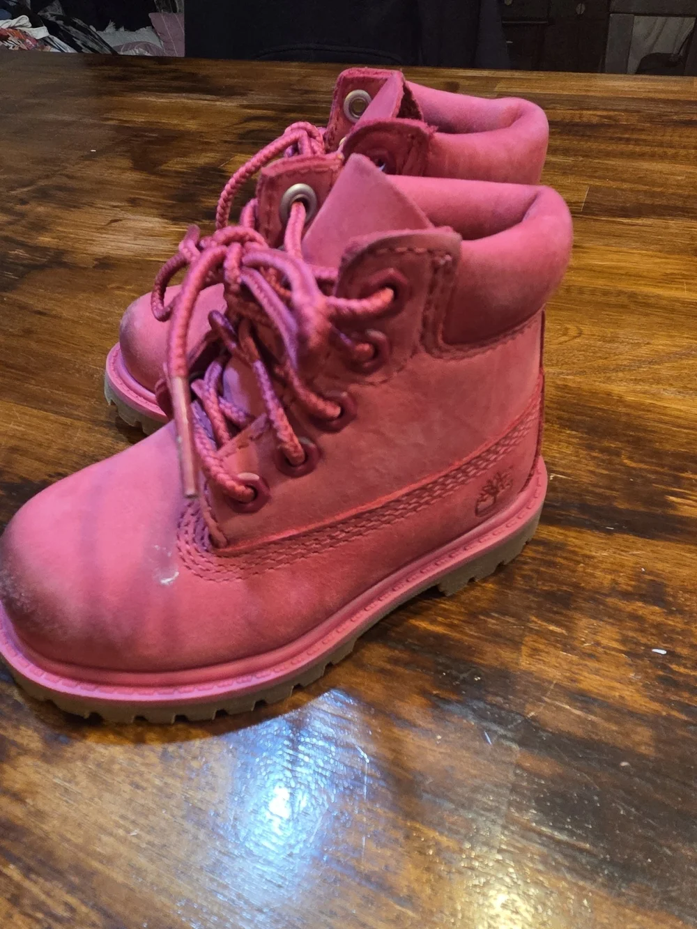 Timberland Waterproof Boots Toddler Kids Hot Pink Nubuck Leather Comfort 5M 50th